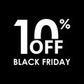 10% off. Black Friday design template. Sales, discount price, shopping and low price symbol. Vector illustration